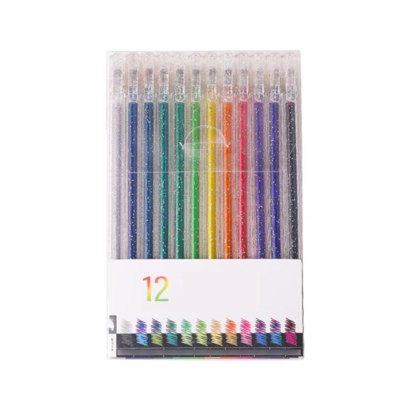 Färgglada gelpennor för vuxna - 48 unika nyanser, inklusive glitter och neon. Perfekt för färgläggning och kreativt skapande