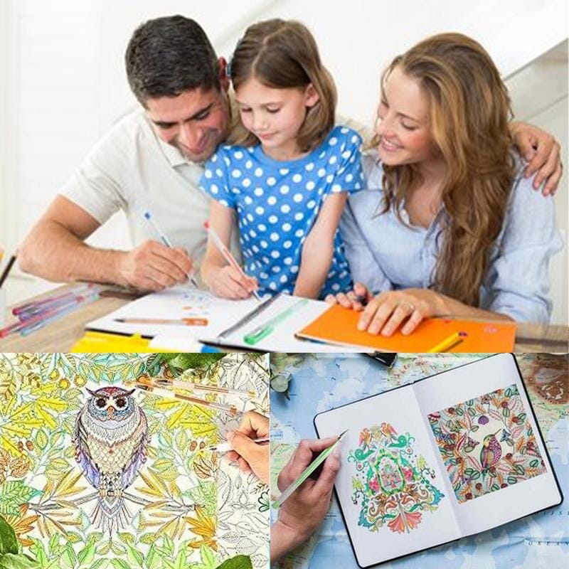 Färgglada gelpennor för vuxna - 48 unika nyanser, inklusive glitter och neon. Perfekt för färgläggning och kreativt skapande