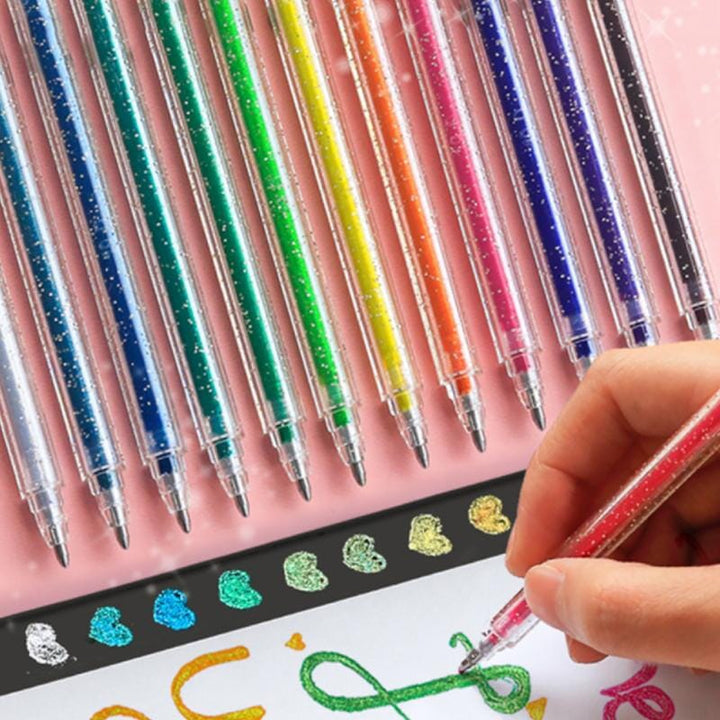 Färgglada gelpennor för vuxna - 48 unika nyanser, inklusive glitter och neon. Perfekt för färgläggning och kreativt skapande