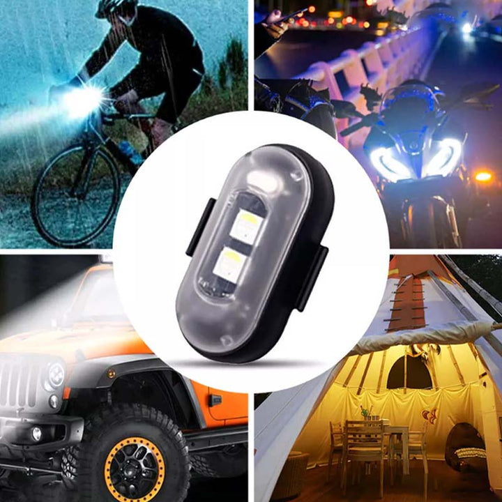 "Färgglada LED-lampor för bil, stroboskopljus, antikollisionsskydd, fjärrkontroll, dynamiska effekter, 12V ABS-material."