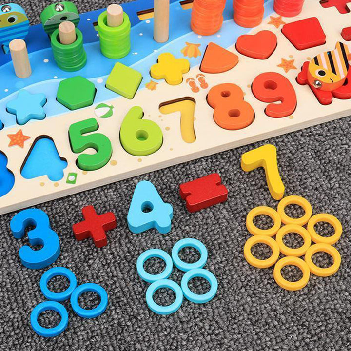 Färgglada magnetiska trälärleksaker för barn, pedagogiska och miljövänliga, främjar utveckling och kreativitet.