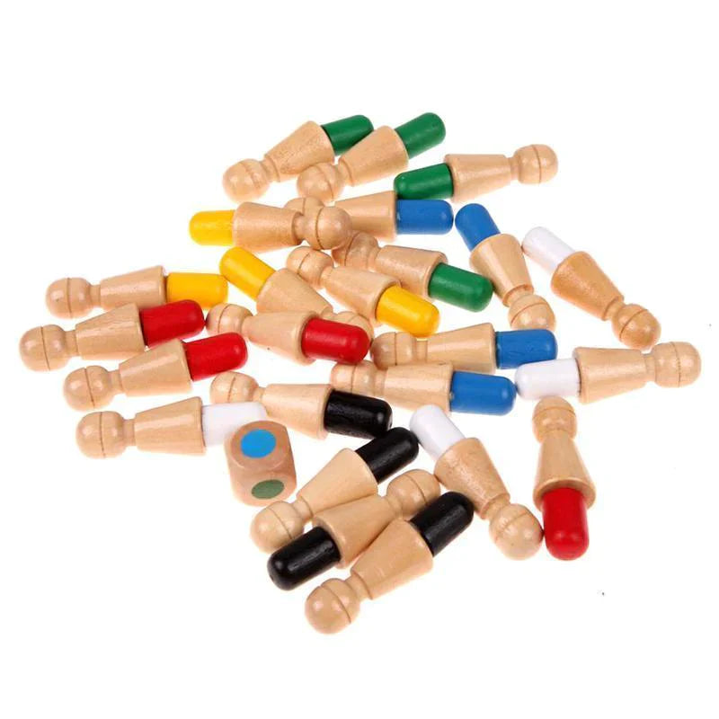 Färgglatt minnessticks schackspel i trä för barn, utvecklande och pedagogiskt brädspel för kreativitet och inlärning.