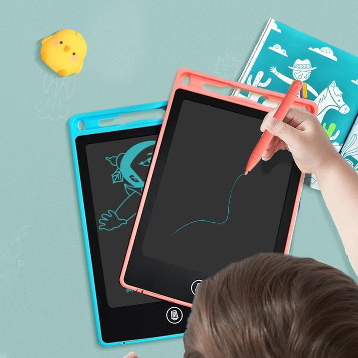 "Färgrik, tryckkänslig LCD-skrivplatta för barn, idealisk för ritning och skrivande, 6,5 tum skärm, magnetisk funktion."