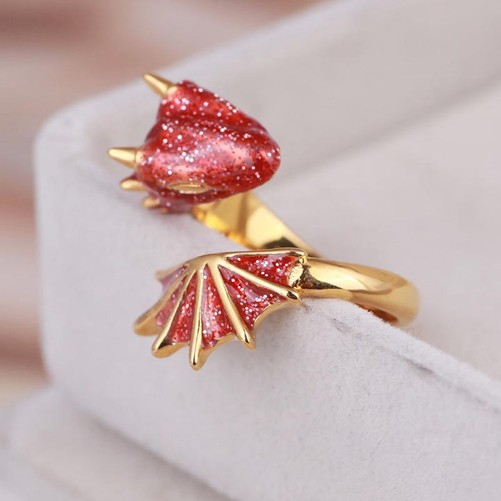 Justerbar drakring för kvinnor med färgstarka stenar i rött, grönt, blått och rosa för en elegant look.