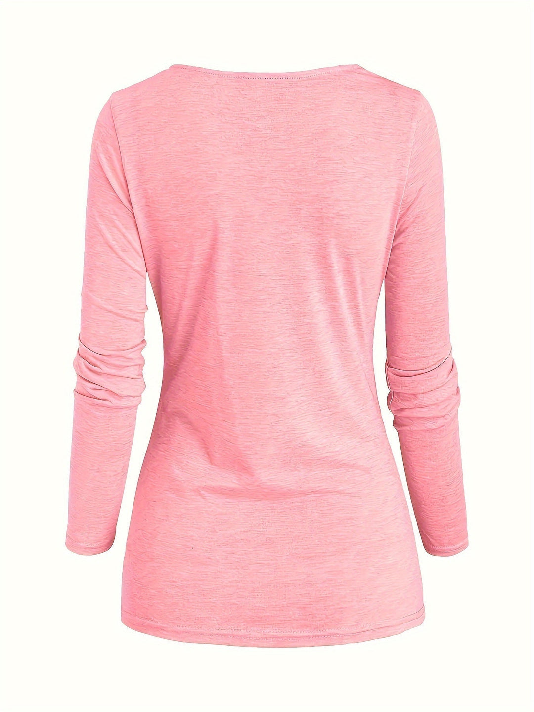 Bakre vy av långärmad stickad damtröja med relaxed fit