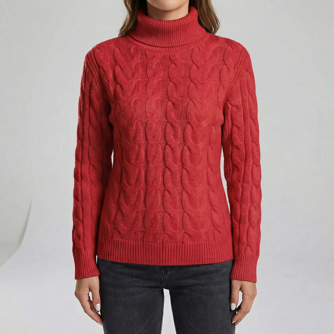 Elegant damtröja med polokrage, långärmad och figursydd. Höstmode och vardags.