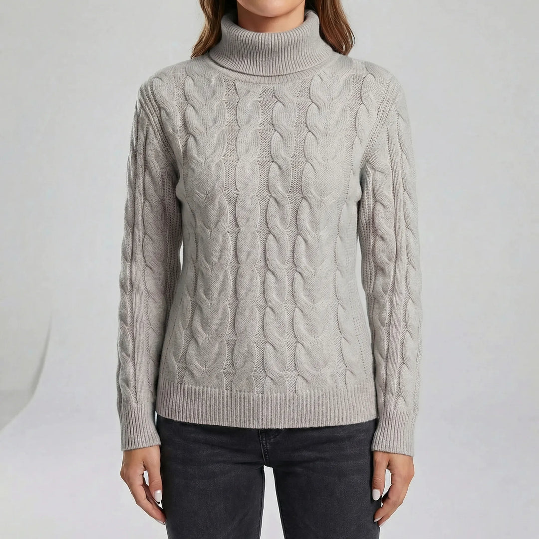Stilren figursydd polotröja, dam, för en elegant vardagslook. Varm och bekväm.