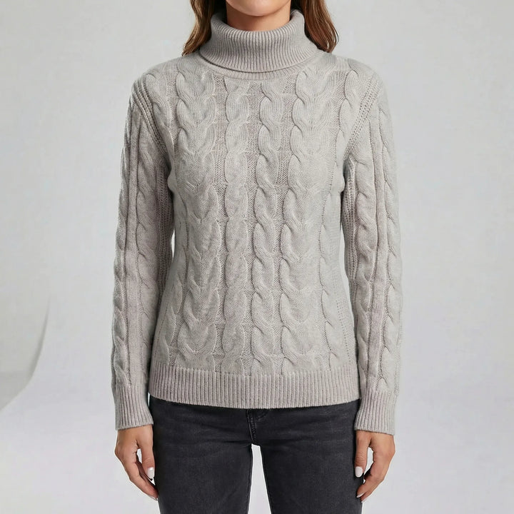 Stilren figursydd polotröja, dam, för en elegant vardagslook. Varm och bekväm.