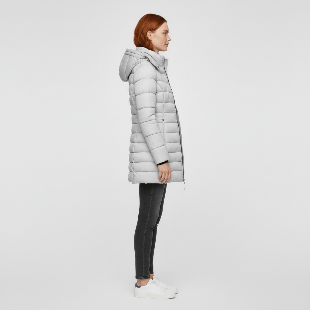 Figursydd vardagsjacka Sofia för damer. Varm vinterjacka, elegant parkas. Ett bekvämt ytterplagg.