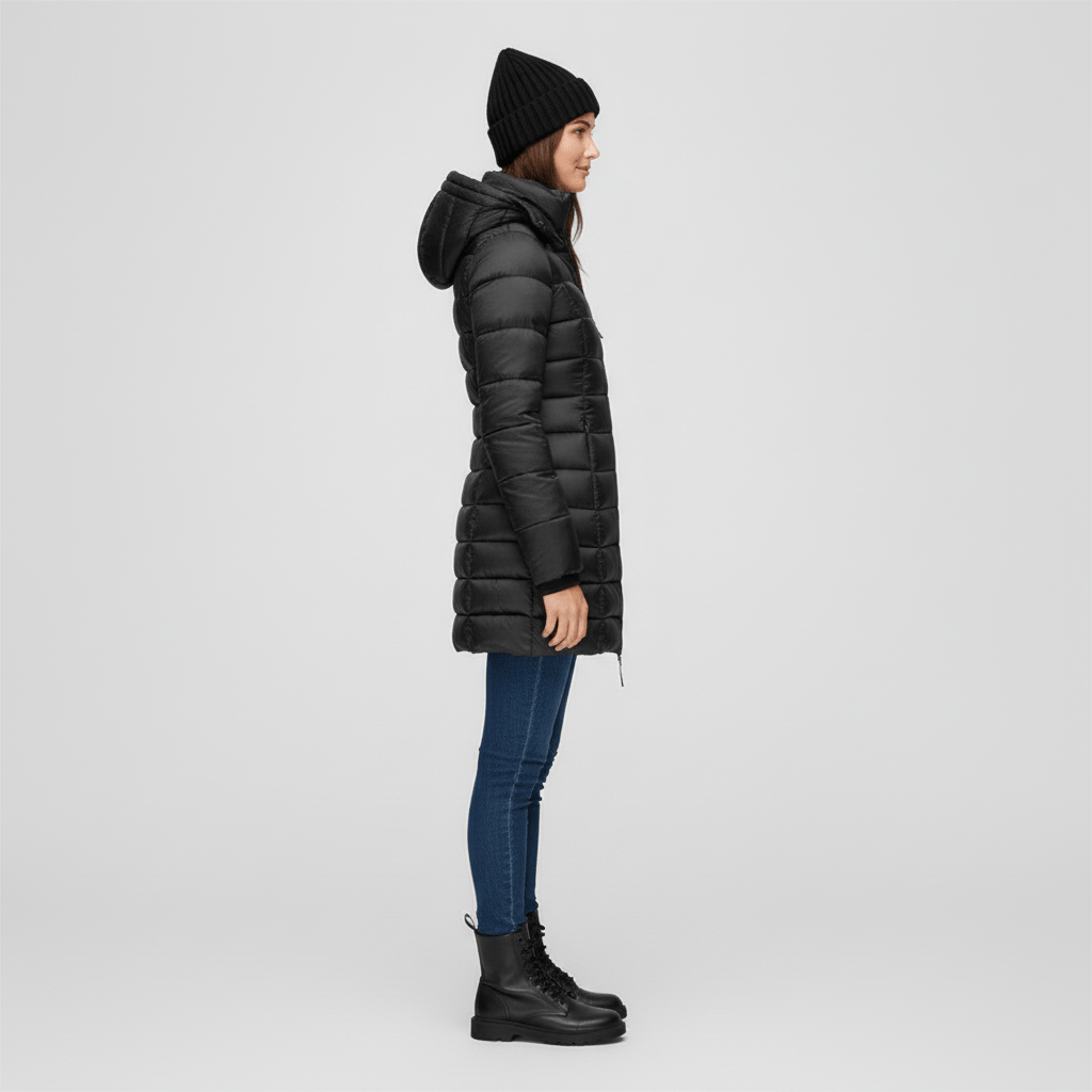 Elegant figursydd damjacka, Sofia. Värmande parkas och vinterjacka, idealisk som ytterplagg.