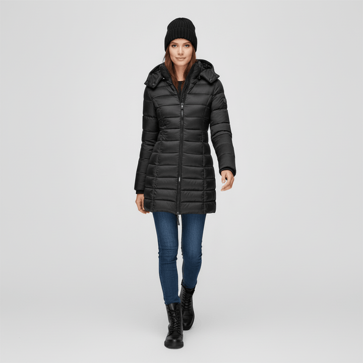 Höstjacka och vinterjacka för damer. Sofia, en figursydd varm parkas. Perfekt vardagsjacka.