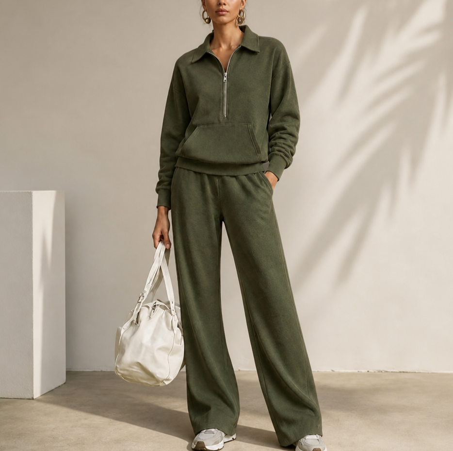 Trendigt damset med krage som ger en chic och avslappnad look