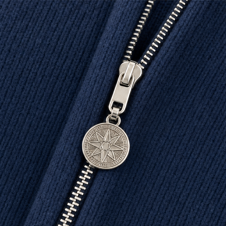 Casual damkläder: randig zip-hoodie med praktiska detaljer