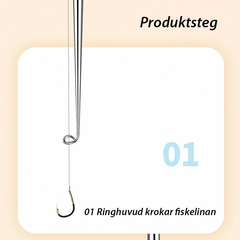 "Fiskekrokborttagare i rostfritt stål och aluminium, kompakt design, säkert och effektivt verktyg för fisketur."