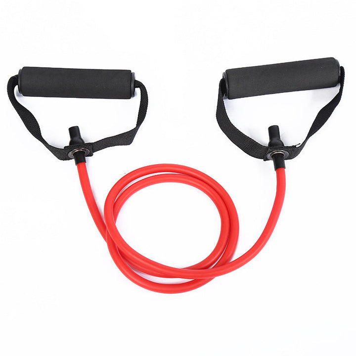 "Flera träningsband i färger, naturlig latex, multi-resistans 5-30 LB, anti-glid skumhandtag, sport och fitness."