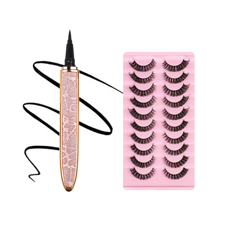 Multifärgad självhäftande eyeliner för kvinnor, enkel applicering, vattentät och kladdfri.