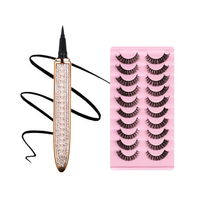 Multifärgad självhäftande eyeliner för kvinnor, enkel applicering, vattentät och kladdfri.