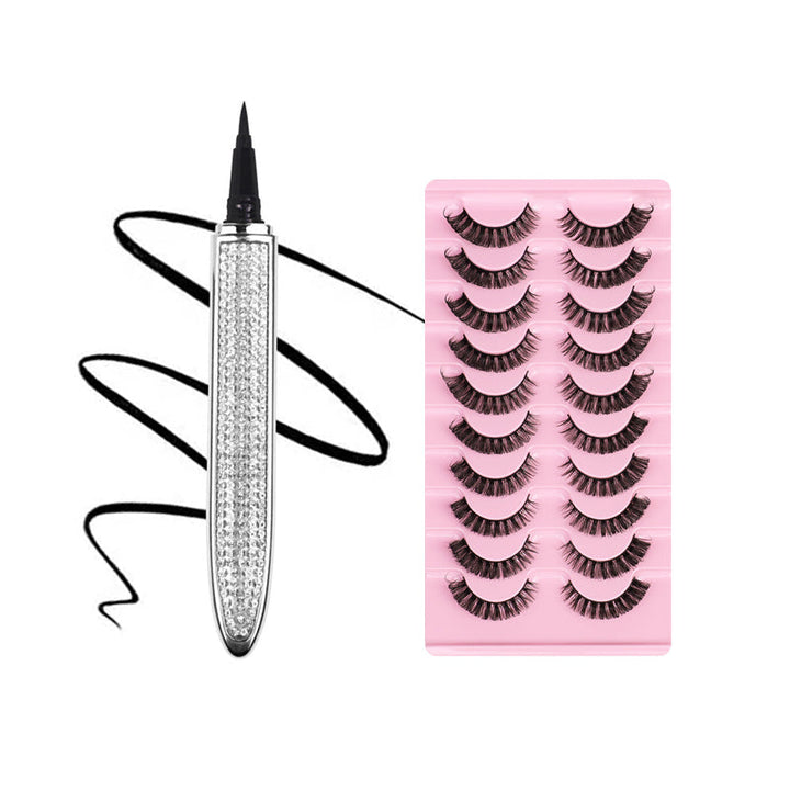 Multifärgad självhäftande eyeliner för kvinnor, enkel applicering, vattentät och kladdfri.