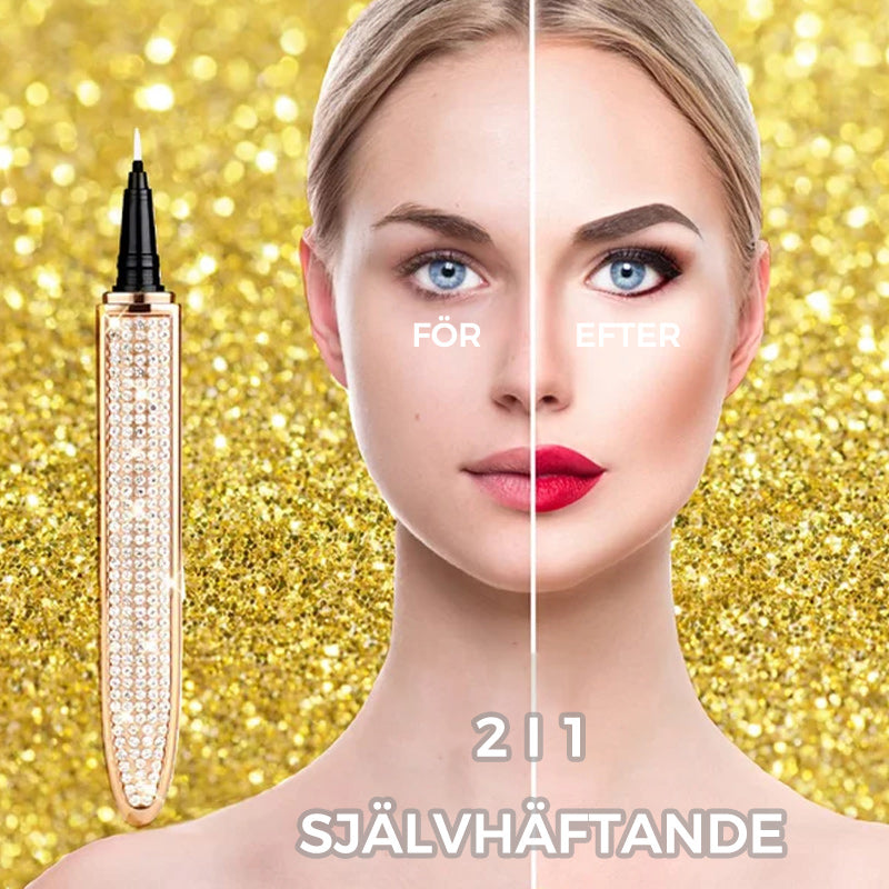 Multifärgad självhäftande eyeliner för kvinnor, enkel applicering, vattentät och kladdfri.