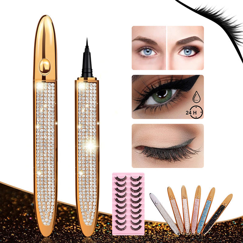 Multifärgad självhäftande eyeliner för kvinnor, enkel applicering, vattentät och kladdfri.