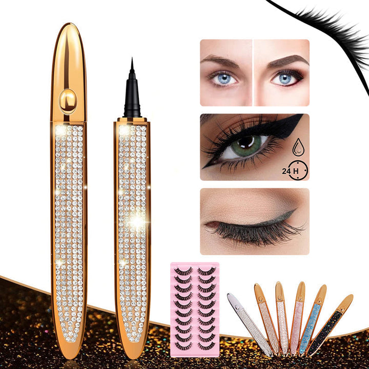 Multifärgad självhäftande eyeliner för kvinnor, enkel applicering, vattentät och kladdfri.