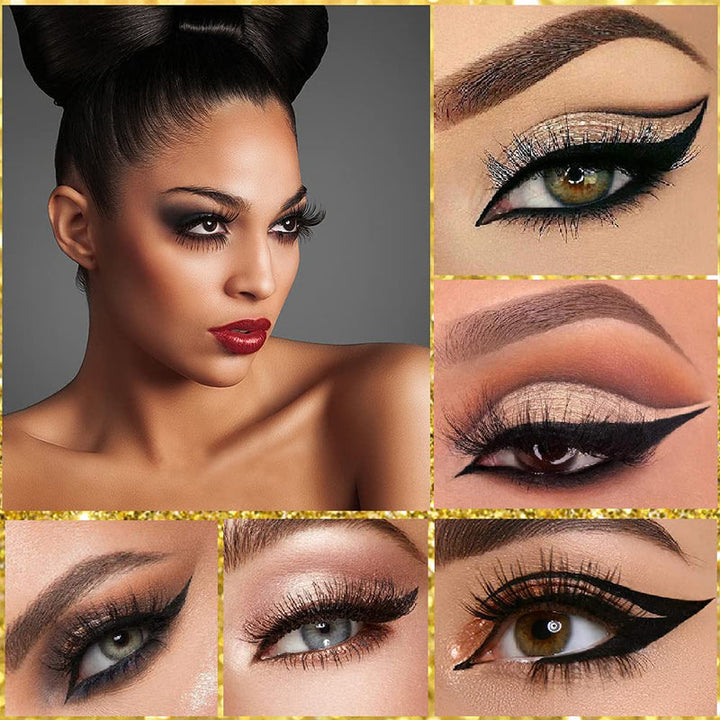 Multifärgad självhäftande eyeliner för kvinnor, enkel applicering, vattentät och kladdfri.