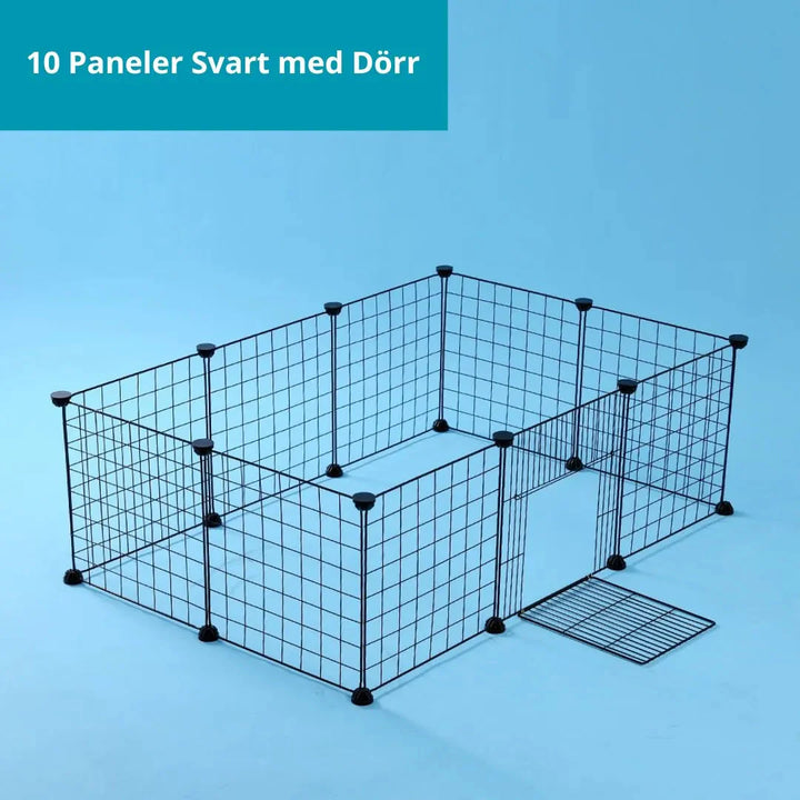 Trygg inomhusbur skyddar valpar och smådjur i hemmet. Flexibel djurhage med säkerhet för alla.