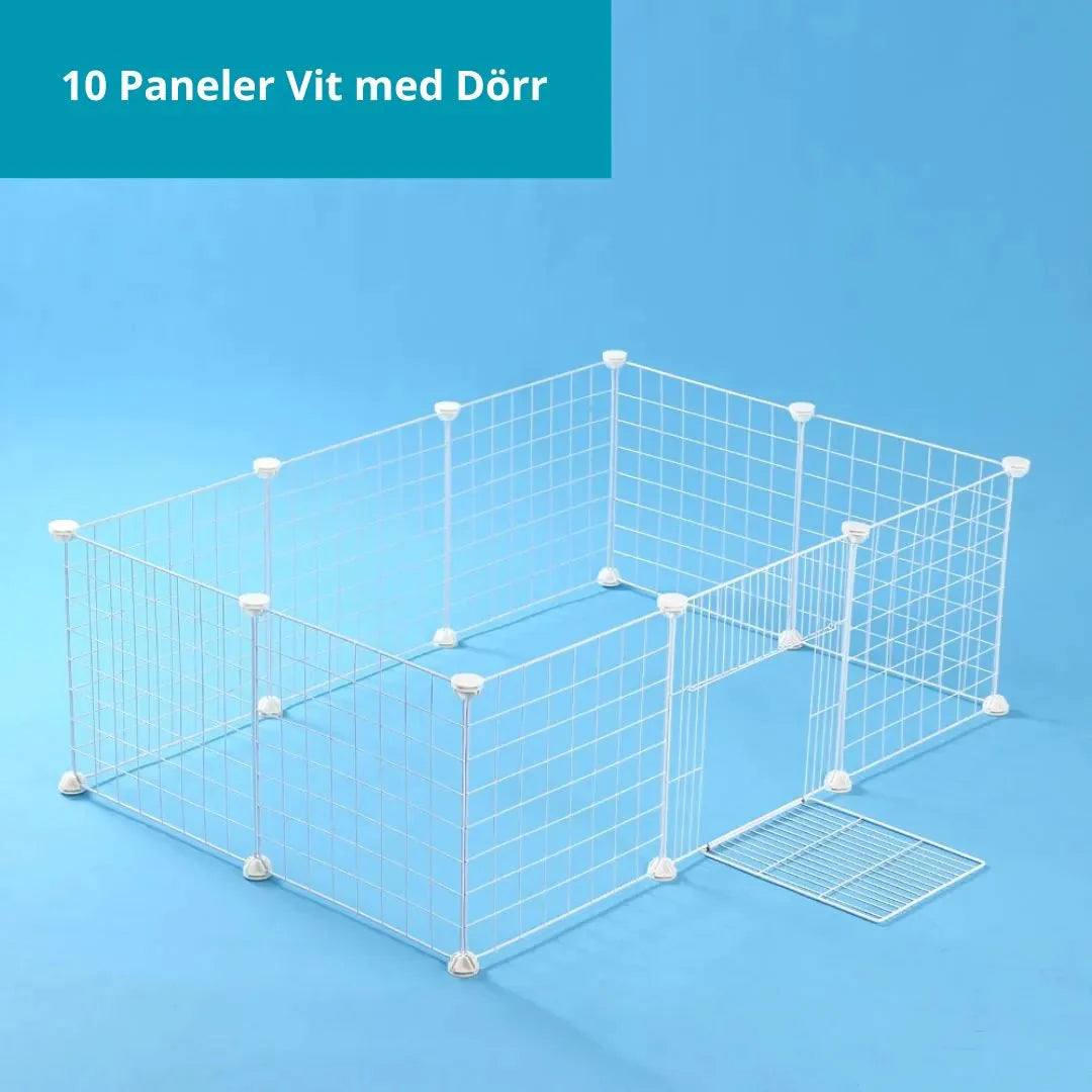 Modern flexibel hundbur för valpar och smådjur. Diskret design som passar i ditt hem. Säker plats.