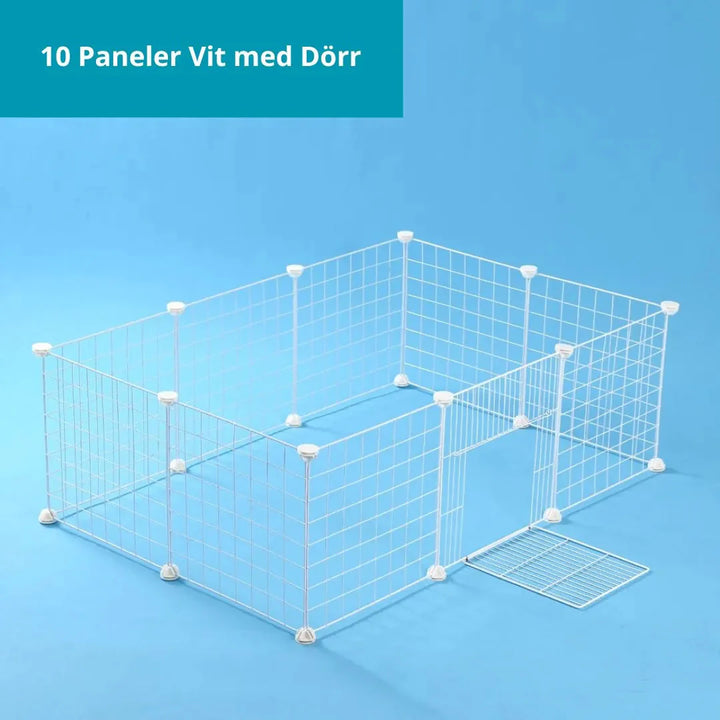 Modern flexibel hundbur för valpar och smådjur. Diskret design som passar i ditt hem. Säker plats.