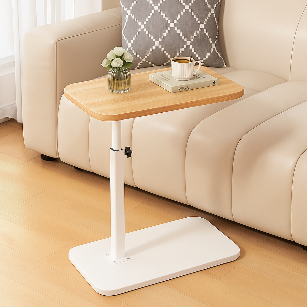 Vardagsrumsbord med justerbar höjd, modern design och flexibel användning.