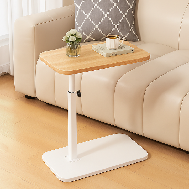 Vardagsrumsbord med justerbar höjd, modern design och flexibel användning.