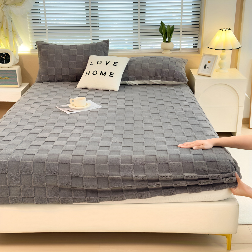 Lyxigt & fluffigt vinter spännlakan i polyester för optimal värme & komfort i din säng.