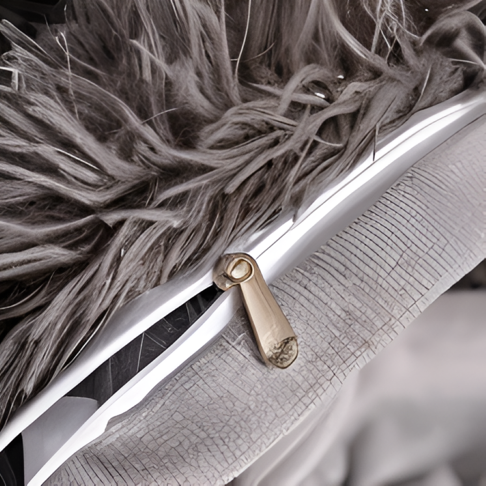 Närbild FlufFur kuddöverdrag, detalj av det mjuka tyget för maximal komfort.