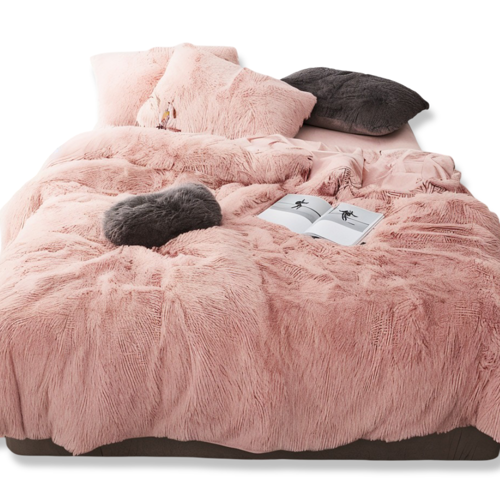 FlufFur sängkläder set med varmt täcke, perfekt för kyliga nätter och mysig komfort.