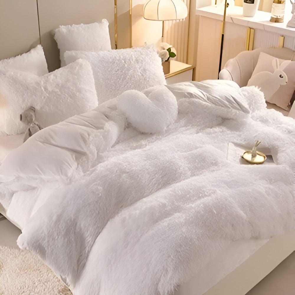 Resårlakan från FlufFur sängkläder set, följsamt för optimal sovkomfort hela natten.