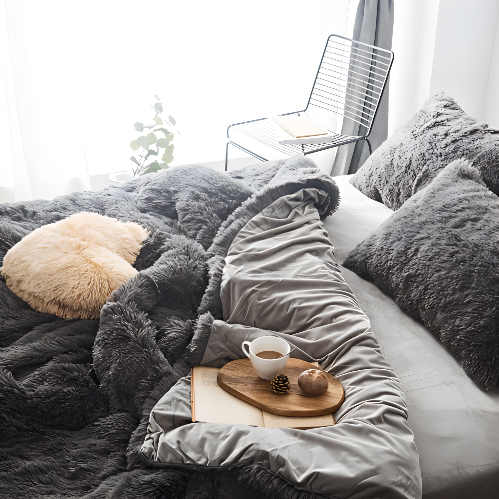 Premium FlufFur sängkläder set med täcke för drömsömn. Alla årstider komfort.