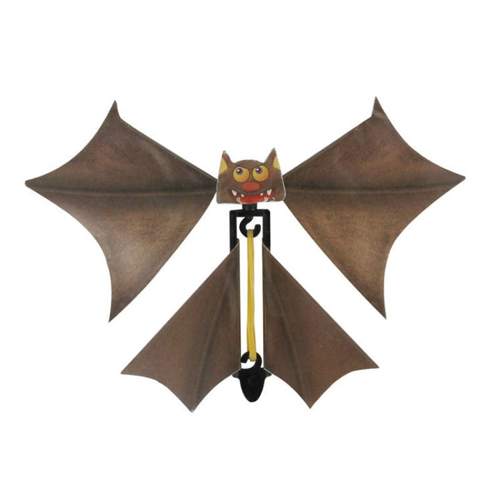 "Flygande fladdermus accessoar i grå/brun plast för Halloween, skrämmande dekoration för fest och cosplay"