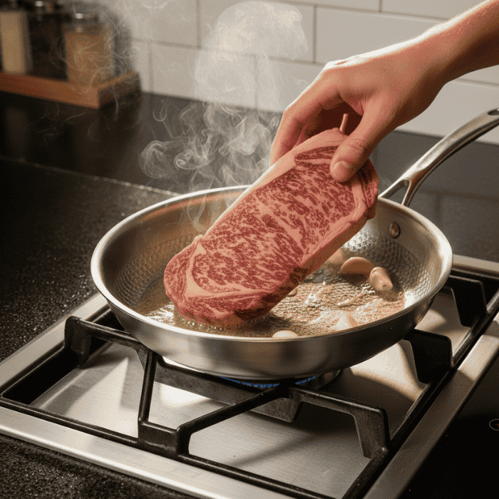 Slitstark induktionspanna utan beläggning för professionell matlagning
