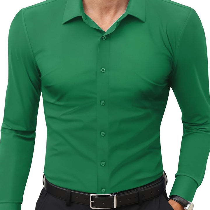 Slimfit herrskjorta i långärmad modell med klassisk krage och knappar