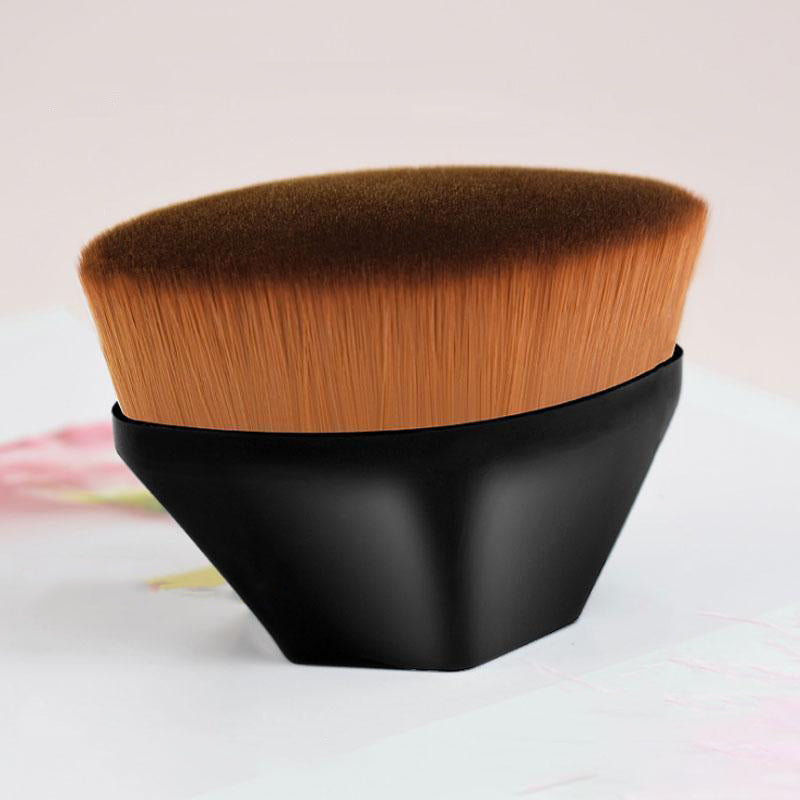 "Foundationborste hög densitet rosa/svart, elegant design för felfri sminkapplicering, perfekt för både kräm och flytande mak