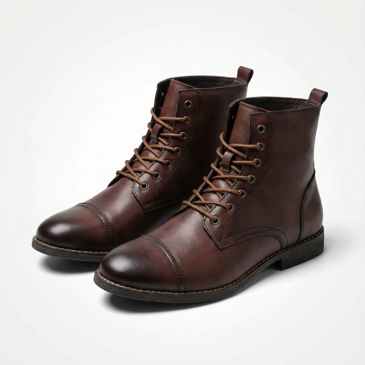 Klassiska bruna kängor i herrskor modell med snörning