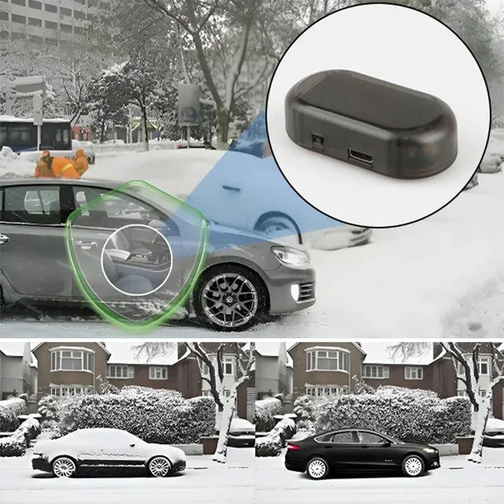"Frostskyddsinstrument för bil, kompakt design, förhindrar is och snö på vindruta, säker vinterkörning."
