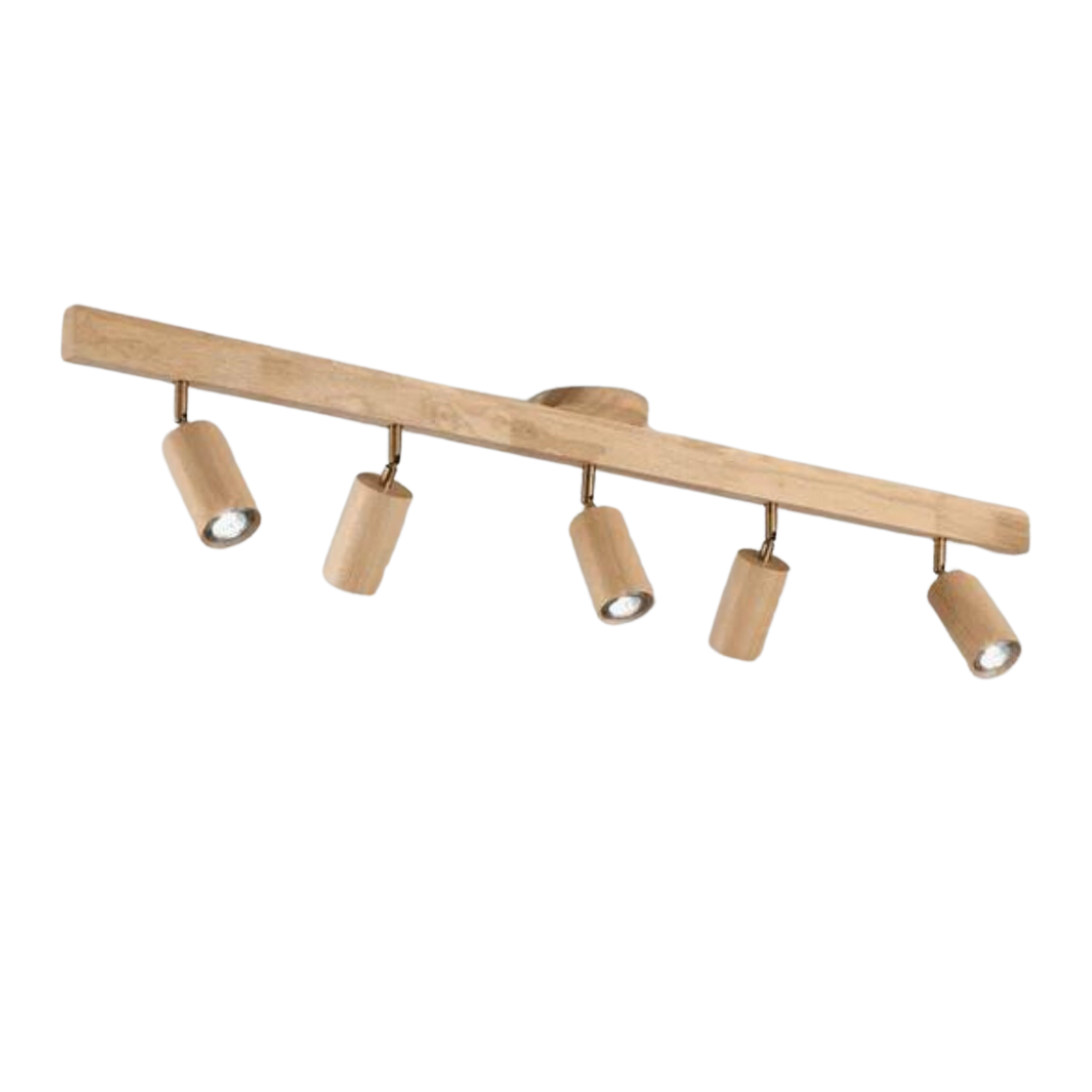Designad takpendel i mörkt trä med behagligt varmvitt LED-ljus