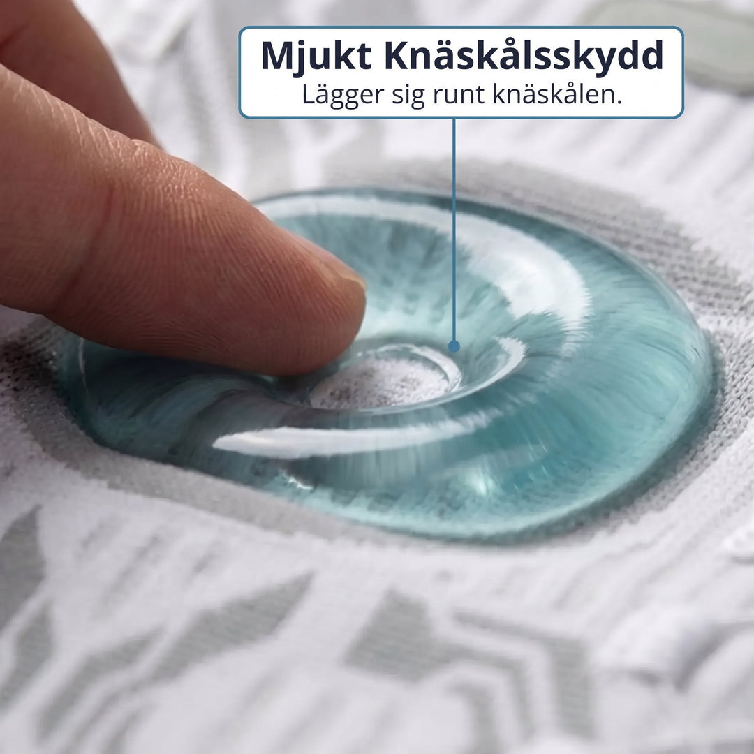 Justerat knästöd med vridknopp och sidostöd för maximal stabilitet vid träning