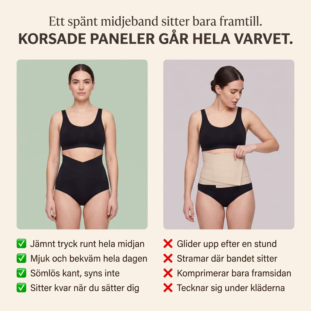 Formande trosa med hög midja i svart som ger 360 graders kompression och figur