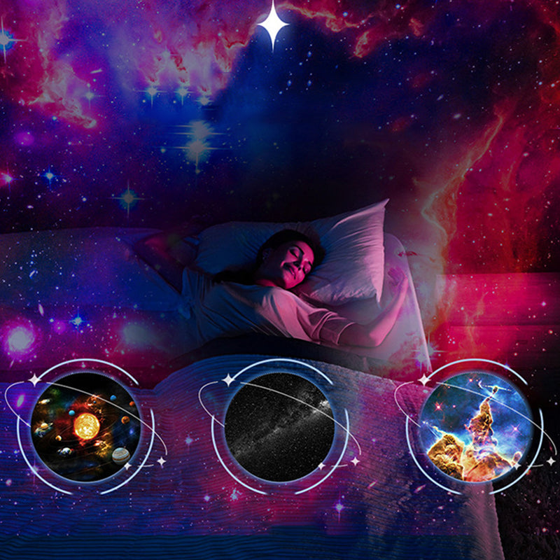 Galaxy Stjärnprojektor, 360 graders rotation, stjärnhimmel, flerfärgad nebulosa, idealisk för hemdekoration.