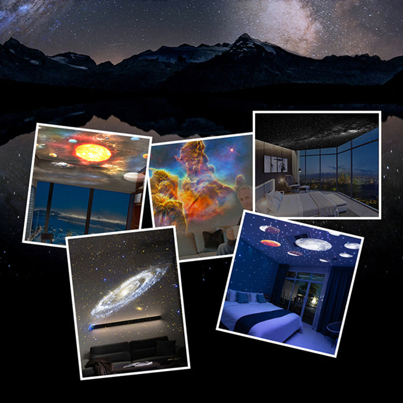 Galaxy Stjärnprojektor, 360 graders rotation, stjärnhimmel, flerfärgad nebulosa, idealisk för hemdekoration.