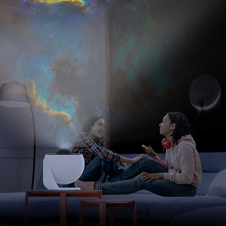 Galaxy Stjärnprojektor, 360 graders rotation, stjärnhimmel, flerfärgad nebulosa, idealisk för hemdekoration.