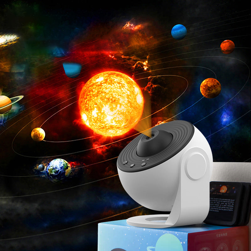 Galaxy Stjärnprojektor, 360 graders rotation, stjärnhimmel, flerfärgad nebulosa, idealisk för hemdekoration.