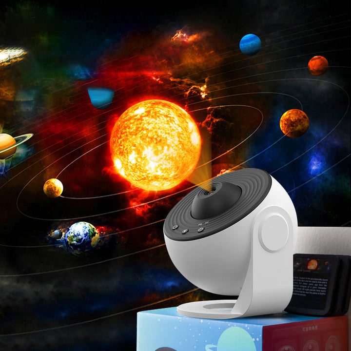 Galaxy Stjärnprojektor, 360 graders rotation, stjärnhimmel, flerfärgad nebulosa, idealisk för hemdekoration.
